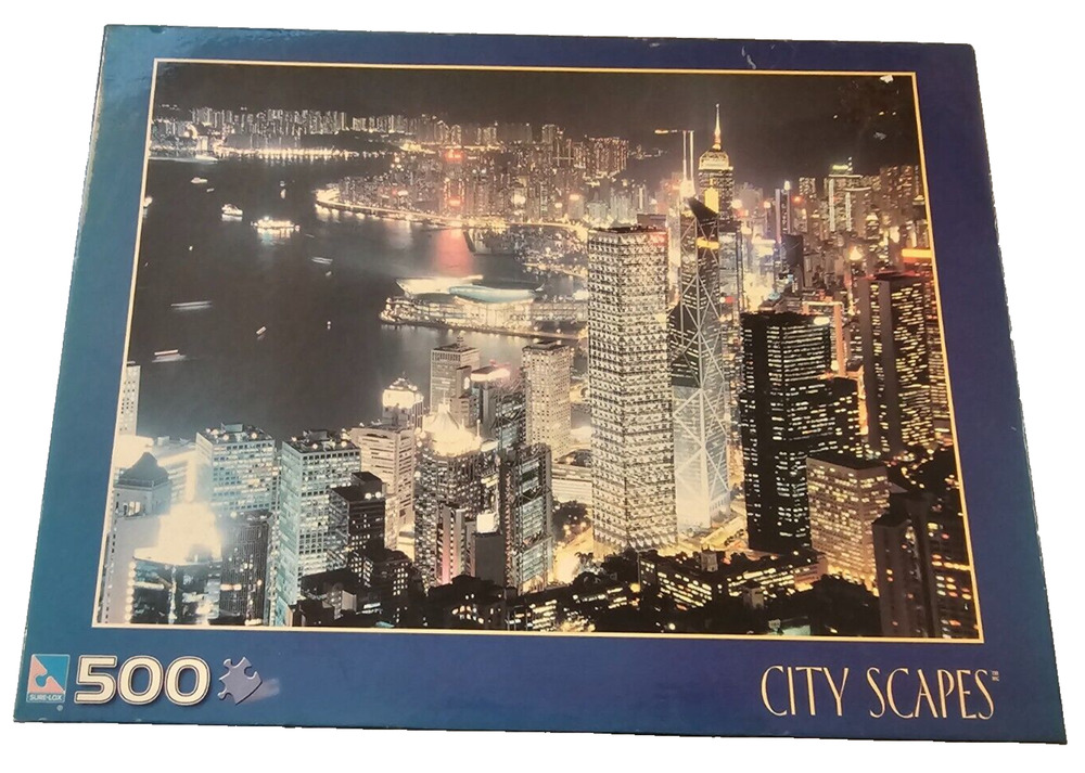 Sure-Lox 500 Piece Puzzle - City Scapes , Hong Kong Harbor - NEW, SEALED! 2007